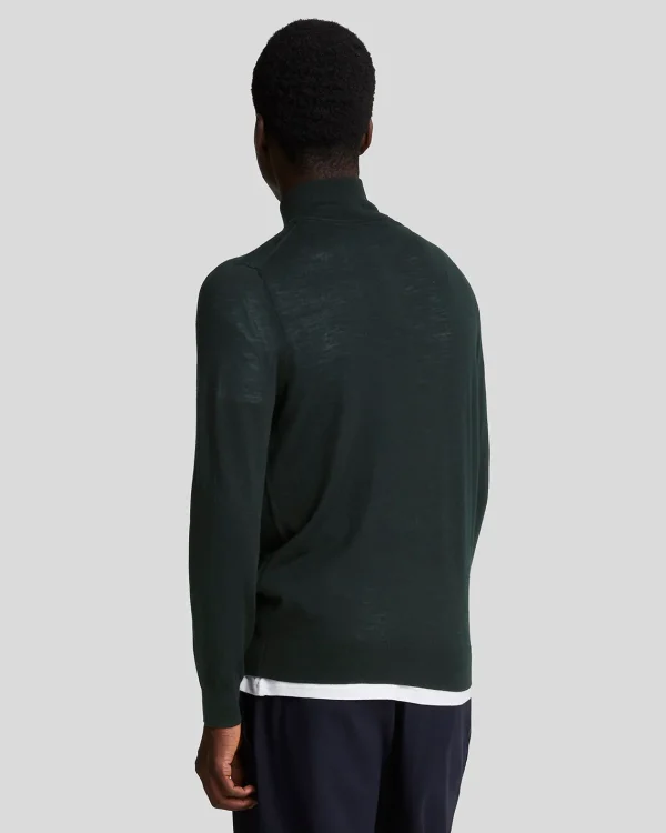 Lyle & Scott Reframed<Tonal Eagle Merino 1/4 Zip Pullover JetBlack