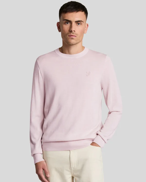 Lyle & Scott Reframed | Pullover & Strickwaren<Tonal Eagle Merino Rundhals-Pullover PinkSalt