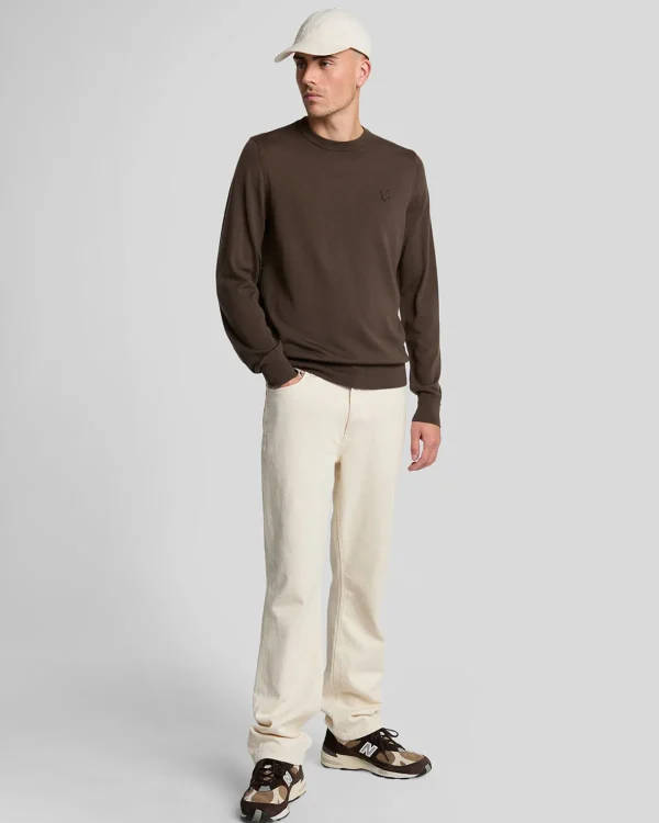 Lyle & Scott Reframed | Pullover & Strickwaren<Tonal Eagle Merino Rundhals-Pullover FormGreen