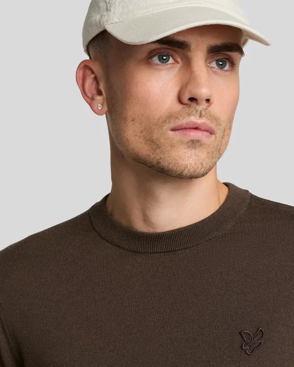 Lyle & Scott Reframed | Pullover & Strickwaren<Tonal Eagle Merino Rundhals-Pullover FormGreen