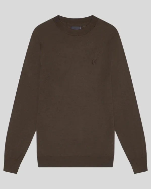Lyle & Scott Reframed | Pullover & Strickwaren<Tonal Eagle Merino Rundhals-Pullover FormGreen