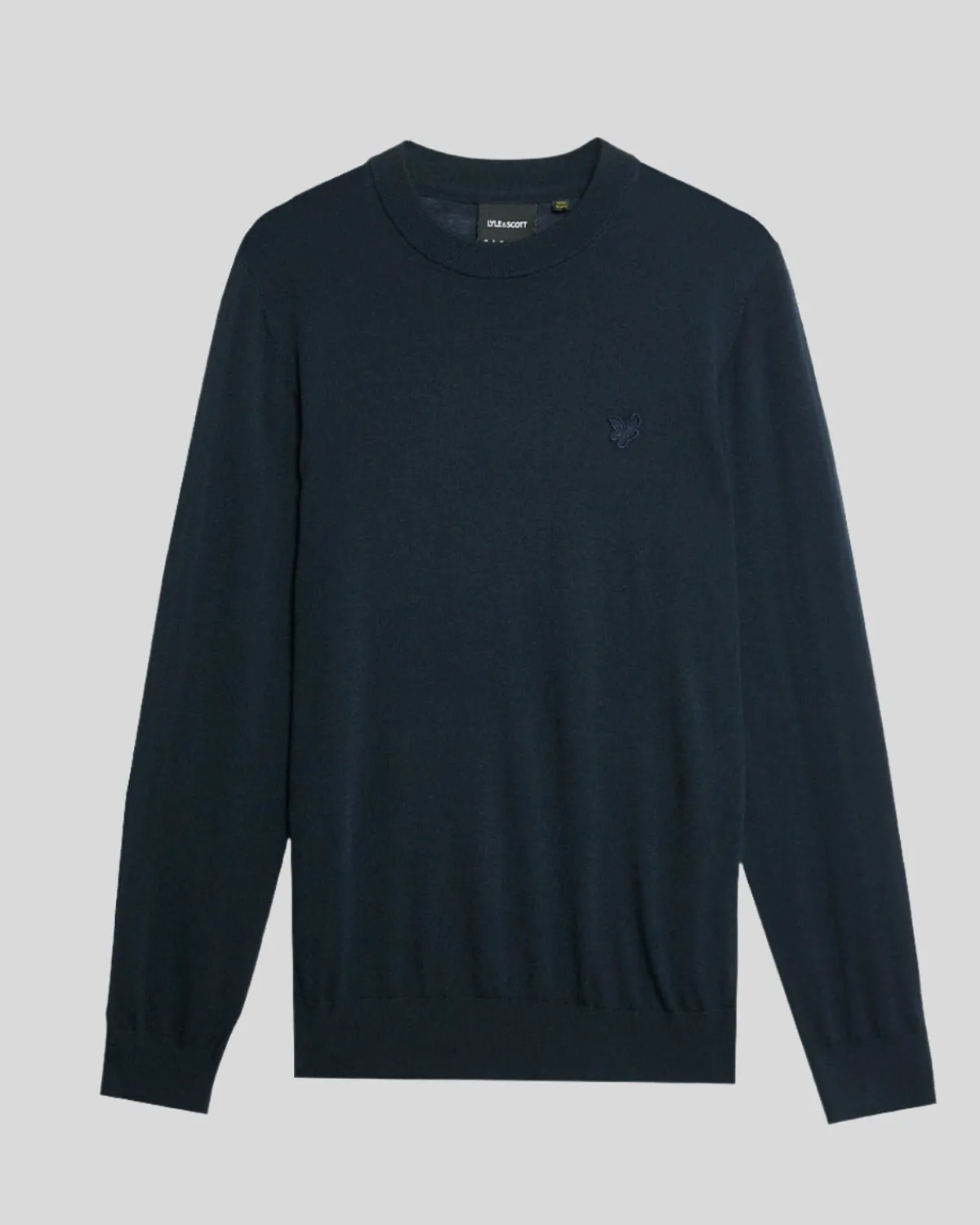 tonal_eagle_merino_rundhalspullover_4-3.webp Lyle & Scott Reframed | Pullover & Strickwaren<Tonal Eagle Merino Rundhals-Pullover DarkNavy