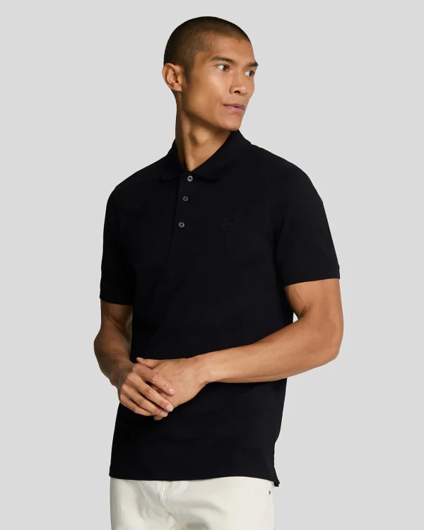 Lyle & Scott Reframed | Polohemden<Tonal Eagle Polohemd Pechschwarz