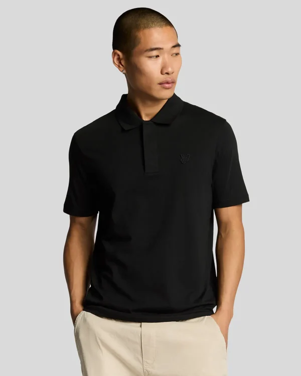 Lyle & Scott Reframed | Polohemden<Tonal Eagle Polohemd aus superfeiner Baumwolle JetBlack