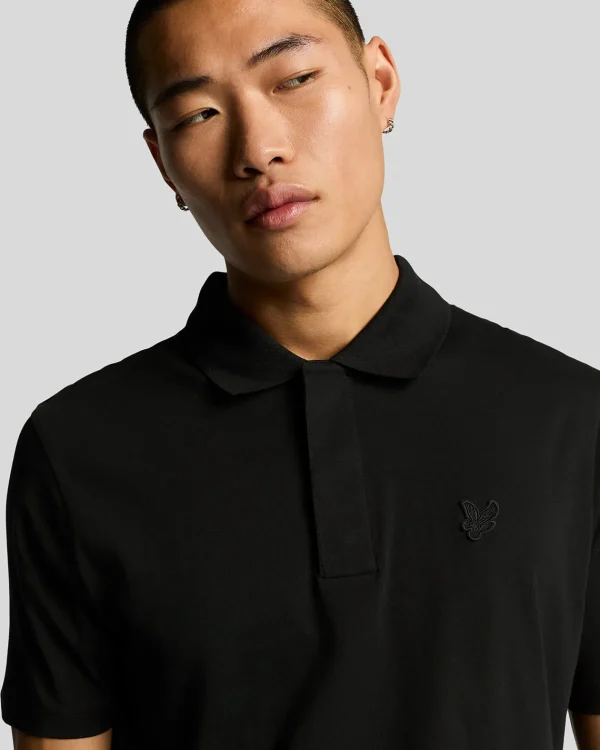 Lyle & Scott Reframed | Polohemden<Tonal Eagle Polohemd aus superfeiner Baumwolle JetBlack
