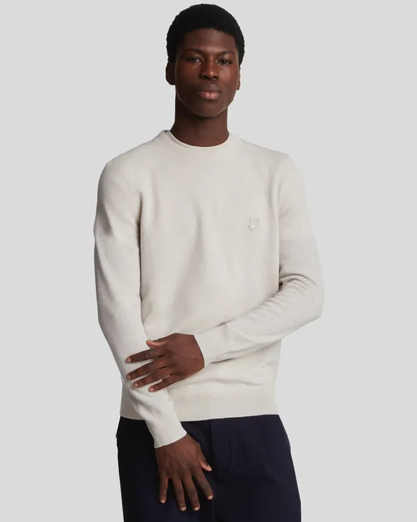 Lyle & Scott Reframed<Tonal Eagle Pullover mit Rundhalsausschnitt aus Lambswool Cove
