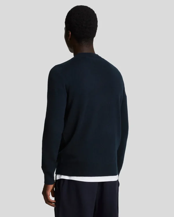 Lyle & Scott Reframed<Tonal Eagle Pullover mit Rundhalsausschnitt aus Lambswool DarkNavy
