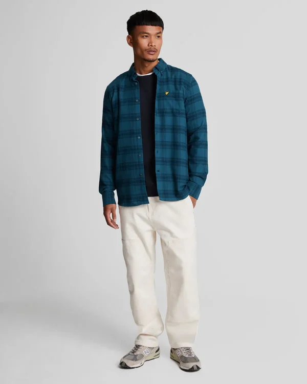 Lyle & Scott Hemden<Tonal kariertes Flanellhemd DarkNavy/DarkDenim