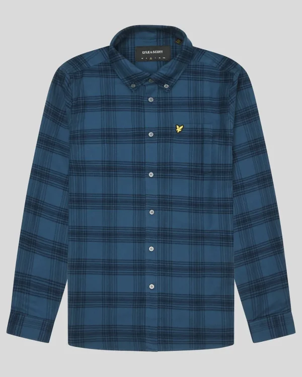 Lyle & Scott Hemden<Tonal kariertes Flanellhemd DarkNavy/DarkDenim