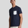 Lyle & Scott Vermächtnis | T-shirts<T-Shirt mit Kontrasttaschen Marine/Weiß