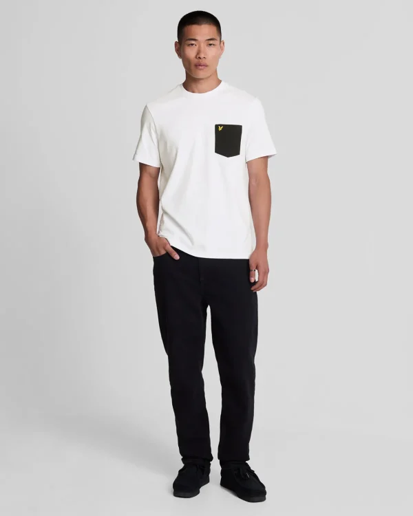 Lyle & Scott Vermächtnis | T-shirts<T-Shirt mit Kontrasttaschen Weiß/JetSchwarz