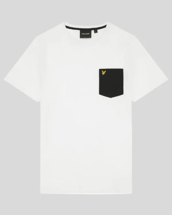 Lyle & Scott Vermächtnis | T-shirts<T-Shirt mit Kontrasttaschen Weiß/JetSchwarz