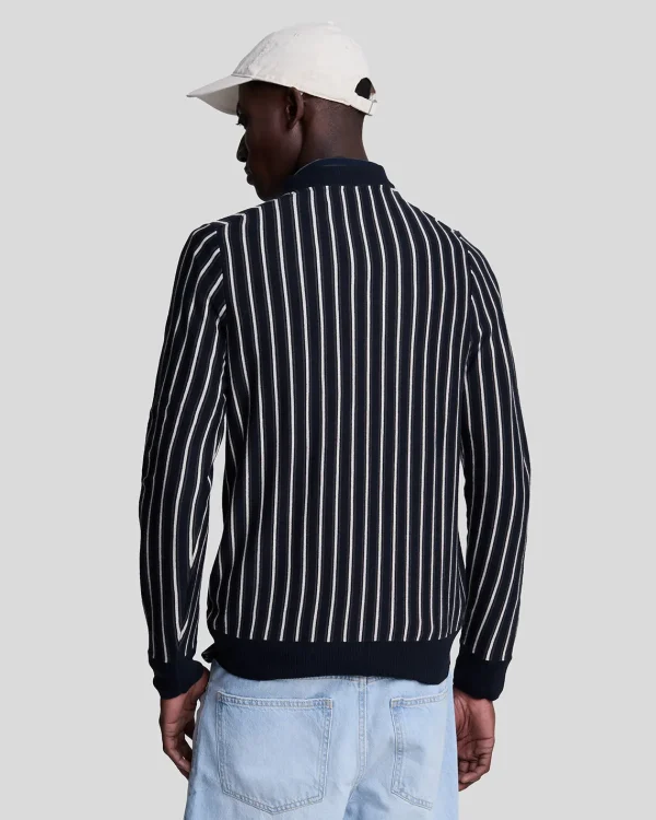 Lyle & Scott Pullover & Strickwaren<Vertikal gestreifter Pullover mit Rundhalsausschnitt DarkNavy