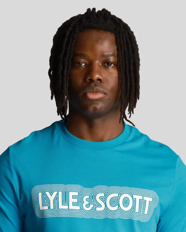 Lyle & Scott Vermächtnis | T-shirts<Vibrations Print T-Shirt Freizeitblau
