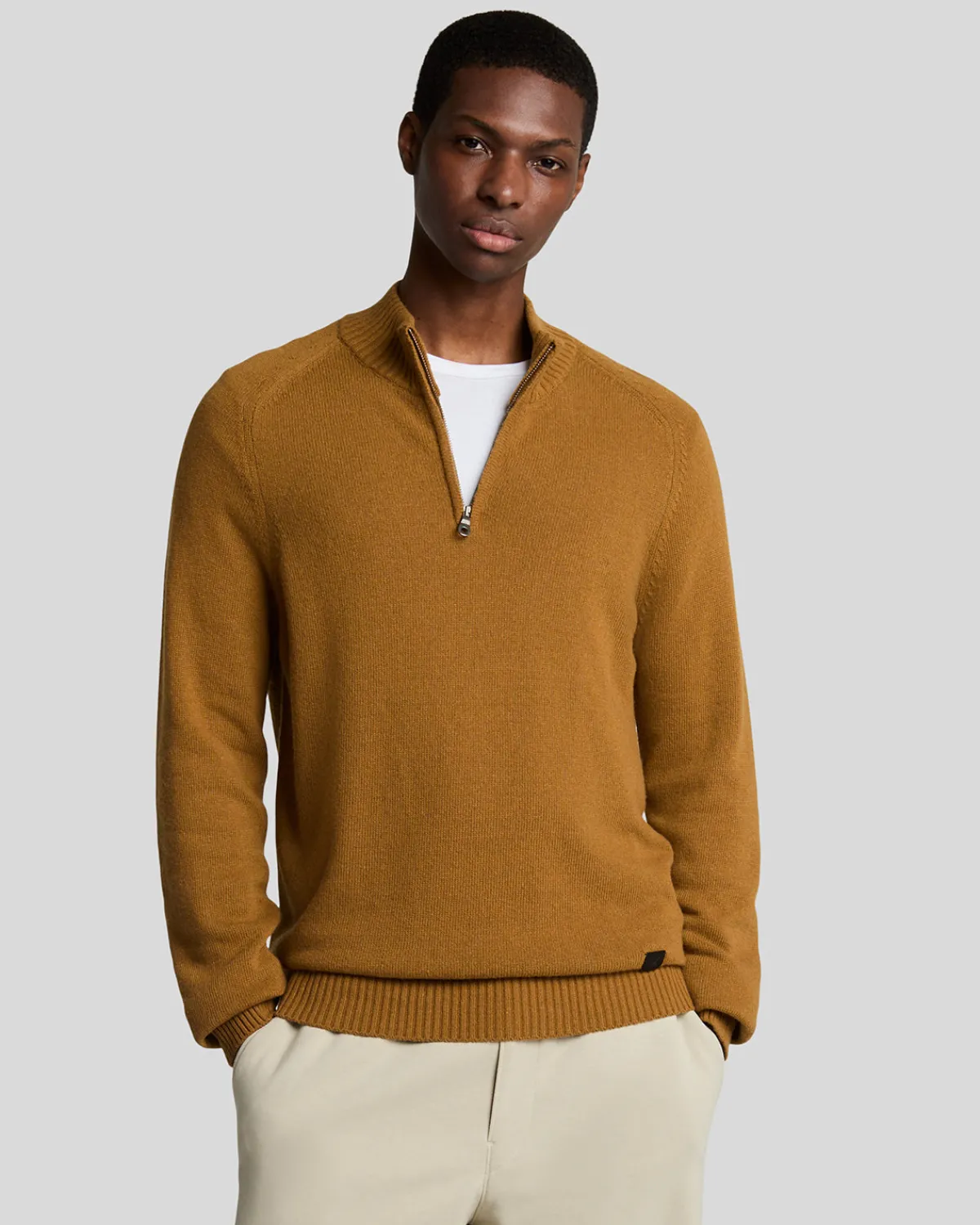 year_knitwear___zip_pullover_0-1.webp Lyle & Scott 150 Jahre Strickwaren | Pullover & Strickwaren<150 Year Knitwear - 1/4 Zip Pullover GoldenHeather