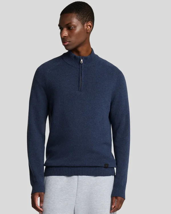 Lyle & Scott 150 Jahre Strickwaren | Pullover & Strickwaren<150 Year Knitwear - 1/4 Zip Pullover NavyHeather