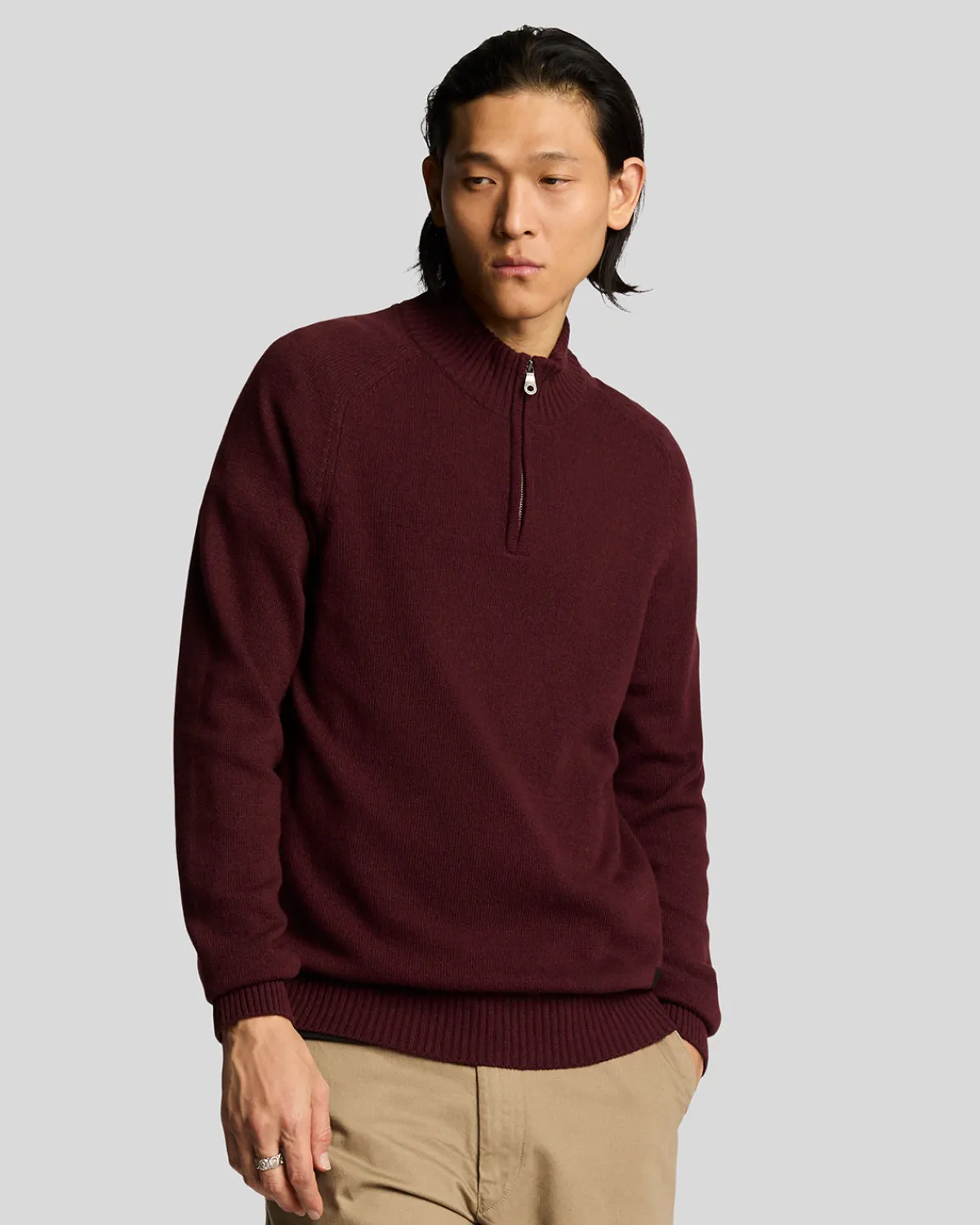 year_knitwear___zip_pullover_0.webp Lyle & Scott 150 Jahre Strickwaren | Pullover & Strickwaren<150 Year Knitwear - 1/4 Zip Pullover BurgundischesHeidekraut