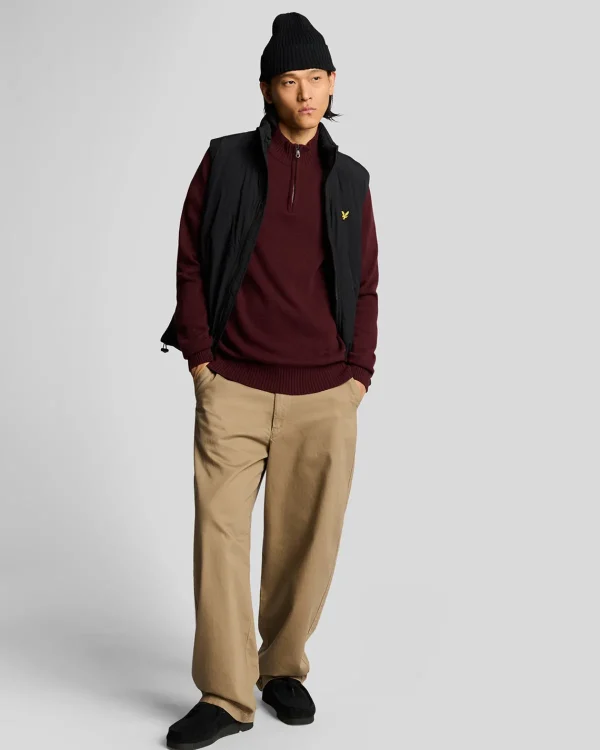 Lyle & Scott 150 Jahre Strickwaren | Pullover & Strickwaren<150 Year Knitwear - 1/4 Zip Pullover BurgundischesHeidekraut