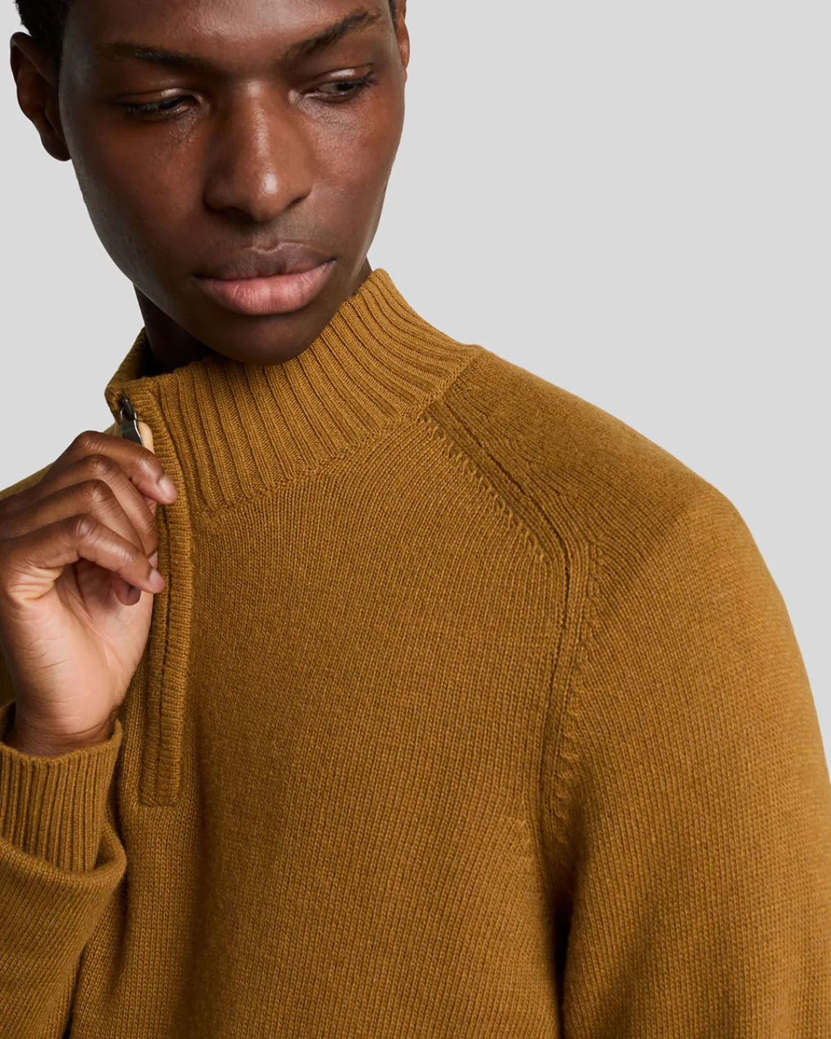 year_knitwear___zip_pullover_2-1.webp Lyle & Scott 150 Jahre Strickwaren | Pullover & Strickwaren<150 Year Knitwear - 1/4 Zip Pullover GoldenHeather