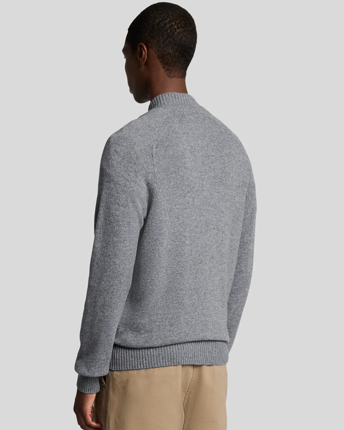 year_knitwear___zip_pullover_2-3.webp Lyle & Scott 150 Jahre Strickwaren | Pullover & Strickwaren<150 Year Knitwear - 1/4 Zip Pullover GrauHeather