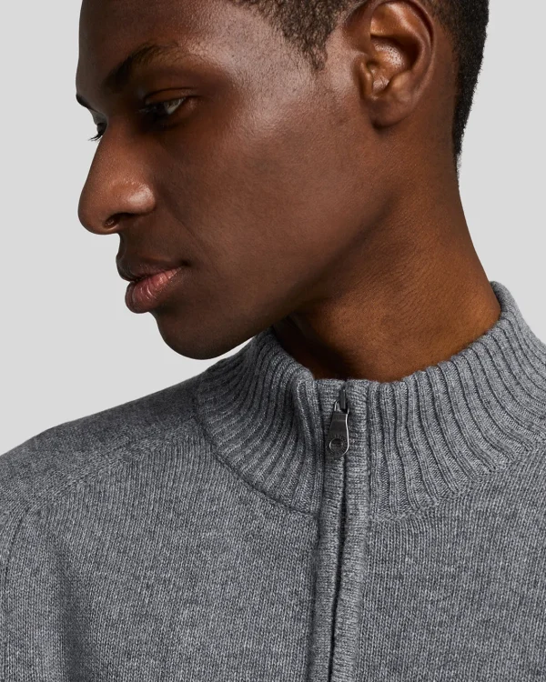 Lyle & Scott 150 Jahre Strickwaren | Pullover & Strickwaren<150 Year Knitwear - 1/4 Zip Pullover GrauHeather