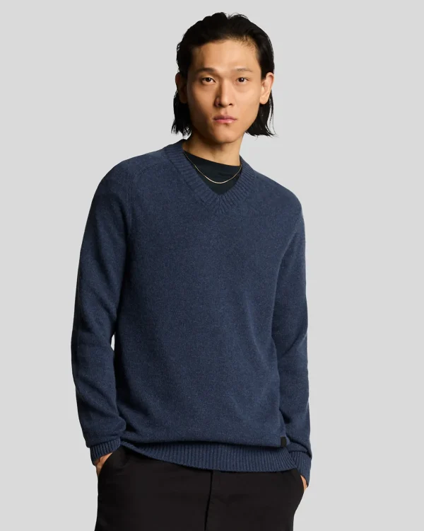 Lyle & Scott 150 Jahre Strickwaren | Pullover & Strickwaren<150 Year Knitwear - Pullover mit V-Ausschnitt NavyHeather