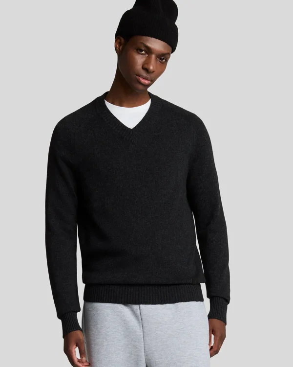 Lyle & Scott 150 Jahre Strickwaren | Pullover & Strickwaren<150 Year Knitwear - Pullover mit V-Ausschnitt BlackHeather