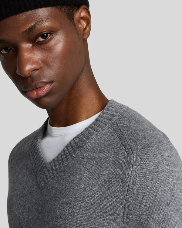 Lyle & Scott 150 Jahre Strickwaren | Pullover & Strickwaren<150 Year Knitwear - Pullover mit V-Ausschnitt GreyHeather