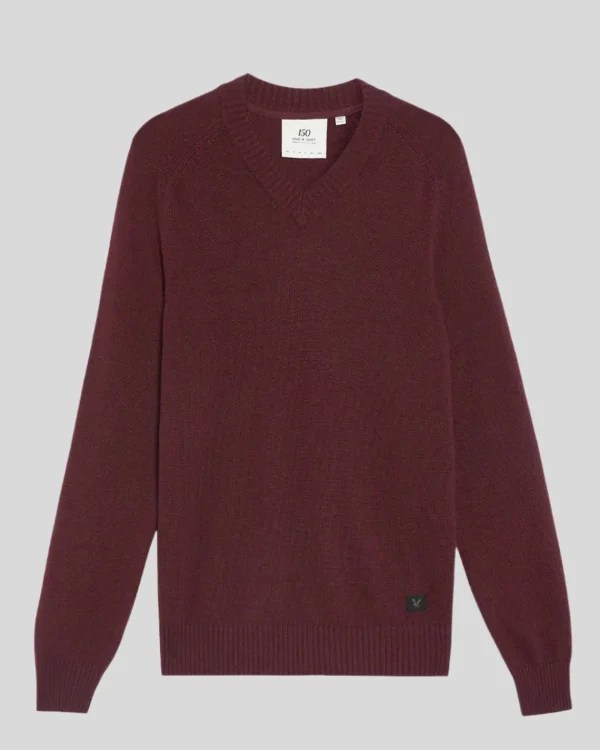 Lyle & Scott 150 Jahre Strickwaren | Pullover & Strickwaren<150 Year Knitwear - Pullover mit V-Ausschnitt BurgundyHeather