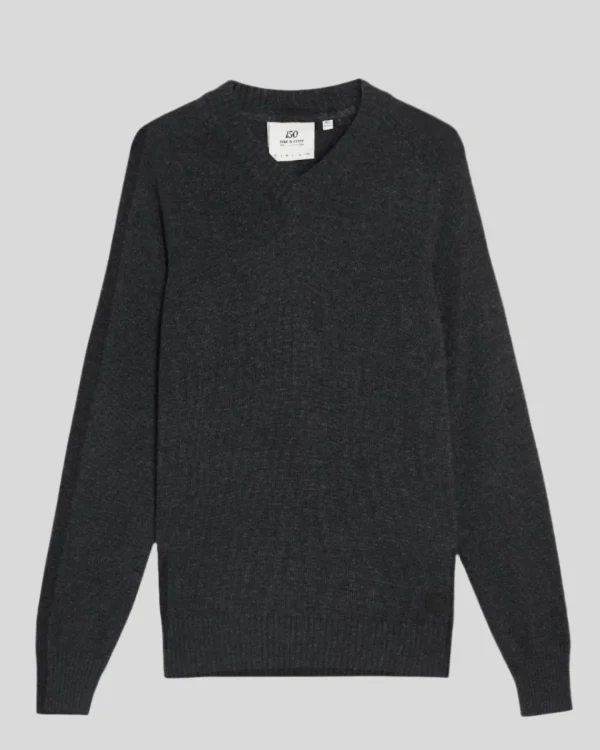 Lyle & Scott 150 Jahre Strickwaren | Pullover & Strickwaren<150 Year Knitwear - Pullover mit V-Ausschnitt BlackHeather