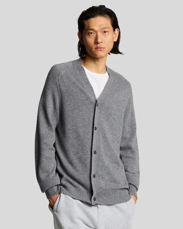 Lyle & Scott 150 Jahre Strickwaren | Pullover & Strickwaren<150 Year Knitwear - Strickjacke mit V-Ausschnitt GreyHeather