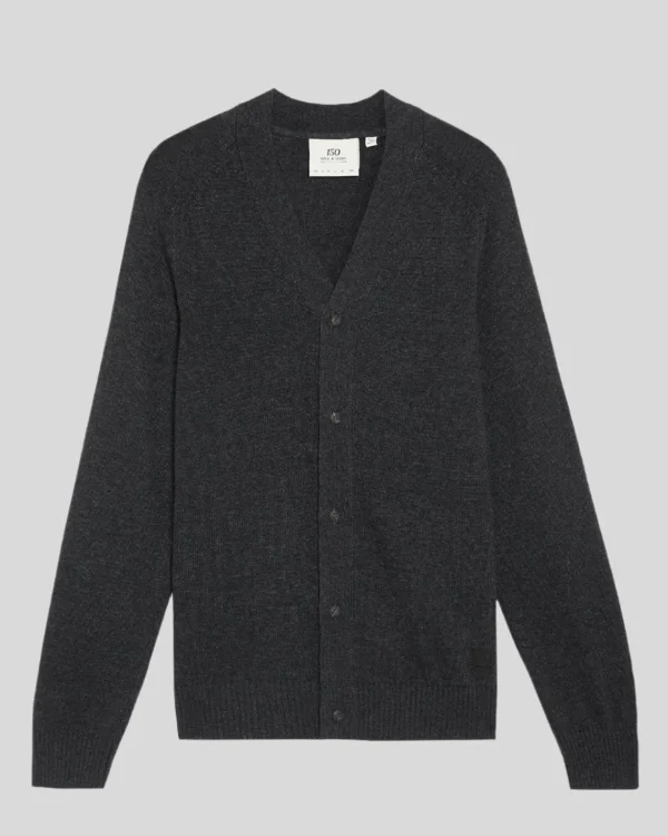 Lyle & Scott 150 Jahre Strickwaren | Pullover & Strickwaren<150 Year Knitwear - Strickjacke mit V-Ausschnitt BlackHeather