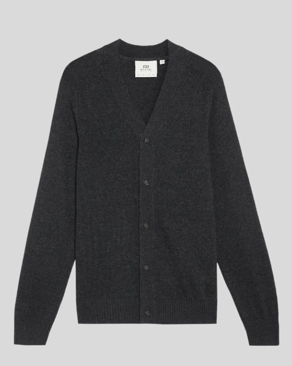 year_knitwear__strickjacke_mit_vausschnitt_6.webp Lyle & Scott 150 Jahre Strickwaren | Pullover & Strickwaren<150 Year Knitwear - Strickjacke mit V-Ausschnitt BlackHeather